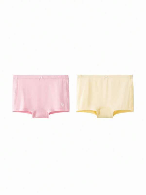 mini bala Girl's Underpants 2 Packs Baby Breathable Skin-Friendly Kid's Briefs