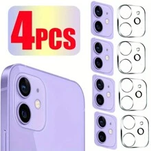 4 Pzas/Lote Protector De Cámara De Vidrio De Cubierta Completa Para IPhone 15 14 Pro Max 11 12 Mini 13 Pro Protector De Cámara Películas De Lentes De Vidrio Templado Para 14 Plus 14Pro 14ProMax/ 13Pro 12Pro 11Pro 13ProMax/12ProMax/11ProMax Estuche Para Cámara