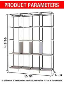 Closet Ropero Armable Grande Guardaropa Organizador para Habitación - Negro - Ver 7