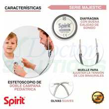 Estetoscopio Spirit Serie Majestic Pediátrico Doble Cabezal Color Gris - Gris Claro - Ver 3