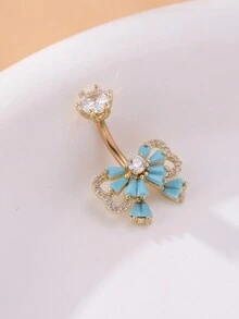 1pc Zirconia Bow Navel Piercing - a belly button ring - View 16