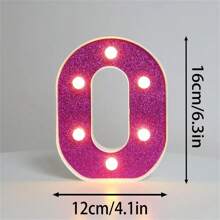 16cm Luci di lettere viola fai-da-te, lampada luminosa a numero a batteria di 6,3 pollici in plastica per decorazione di feste di matrimonio e compleanni a casa di moda