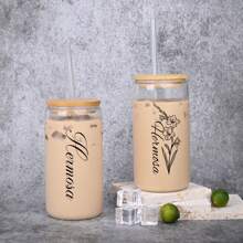 个性化冰咖啡杯，带盖吸管玻璃罐汽水杯，伴娘礼物，定制求婚礼物，定制圣诞装饰品，趣味秘密圣诞老人礼物，秘密圣诞老人礼物，送给女性的圣诞礼物，精美圣诞礼物，送给女朋友的圣诞礼物，家庭圣诞礼物，圣诞礼物，个性化生日花保温杯，定制生日花咖啡杯（可印名字），送给她的礼物，节日日历 - 玻璃吸管杯600ML/20OZ - 查看 7