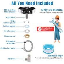 American Standard Glass Rinser - Metal - Glass Rinser For - Kitchen Sinks - Bottles Washer For Sink, Touch On Kitchen Sink Faucets, Cup Cleaner, Stainless Steel, Bar Kitchen Sink Accessories - Silver - View 7