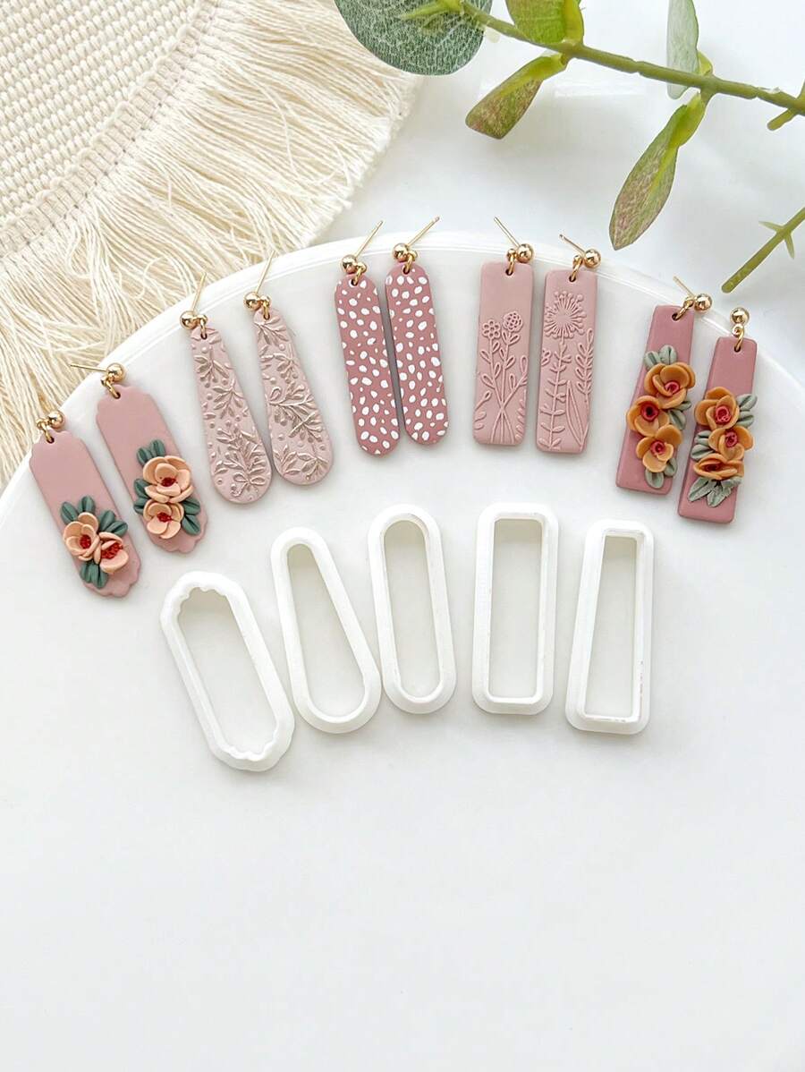 5Pcs Basic Polymer Clay Cutters Set, Summer Essentials Clay Earring Cutters For Polymer Clay Jewelry Making, Polymer Clay Stud Earring Making Tool, Clay Jewelry Making Kit, Made By PLA - 5Pcs 1.5 Inches - View 1