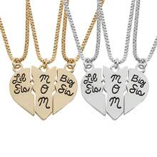 3pcs Lil Big Sis And Mom Love Splicing Necklace Charming Women's Jewelry Jewelry Creative Retro Simple Elegant Pendant Versatile Personalized Collar Chain Birthday Holiday Halloween Christmas Gift For Mom And Family - Multicolor - View 8
