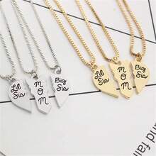 3pcs Lil Big Sis And Mom Love Splicing Necklace Charming Women's Jewelry Jewelry Creative Retro Simple Elegant Pendant Versatile Personalized Collar Chain Birthday Holiday Halloween Christmas Gift For Mom And Family - Multicolor - View 3