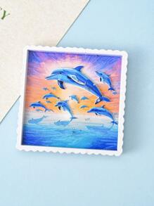 1 Máy Tính Dễ Thương Động Vật Đại Dương Nhựa Nam Châm Gắn Tủ Lạnh Sinh Động Cá Heo & Rùa 3D Hoạt Hình Trang Trí - Nhiều màu - Xem 13