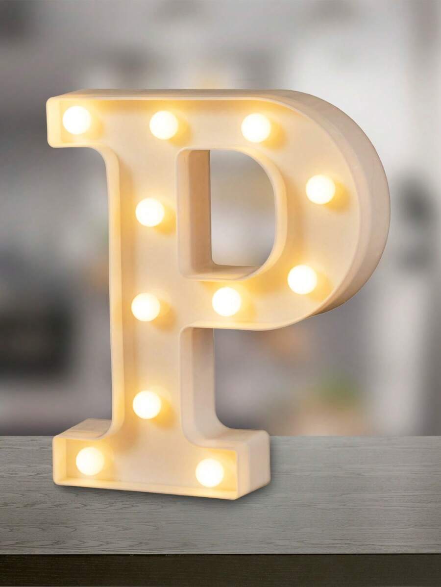 Decorative Letters With Bluelander LED Lights (AA Batteries Included) - P - 查看 1