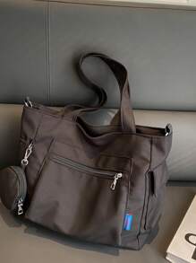 1pc Fashionable Casual Solid Color With Coin Purse Large Capacity Tote Bag ,Suitable For University/College Classroom / Commute/Work/ Festivals/Vacation/Holiday,For Women, Rookies & White-Collar Workers,Girl, College Students,Lady,Woman ,Or Women, Rookies & White-Collar Workers,Girl, College Students,Lady,Woman