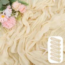 Brown Cheese Cloth Tablecloth, 1/3/6pcs Bohemian Gauze Tablecloth For Bridal Decoration, 90x300cm Rustic Style Wedding Birthday Party Decor - Multicolor - View 24