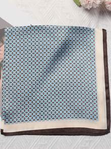 26.7 英寸圆环印花方形印花缎面围巾头巾花卉印花方形围巾柔软透气围巾头巾女士女式头巾、发带、头带非常适合装扮您的外观