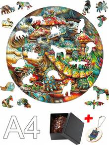 成人拼图圣诞节爱情兴趣爱好益智休闲减压高难度脑筋急转弯蒙特梭利游戏不对称拼图钥匙扣节日礼物 - 彩色 - 查看 16