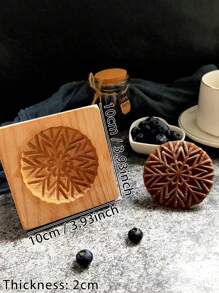 Cippes 1 Stück Holz-Keksform für Weihnachten, mit geschnitzten, geprägten 3D-Rentier-, Weihnachtsbaum- und Weihnachtsmann-Mustern, Küchenbackwerkzeuge, Fondant-Kuchen-Keks-Dekoration, DIY Keksausstecher-Formen - Aprikosenfarben - Übersicht 21