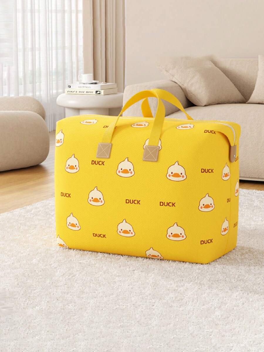 Large Capacity Storage Bag For Sorting Plush Dolls, Clothes, And Comforters, No Vacuum Needed - Yellow - View 1