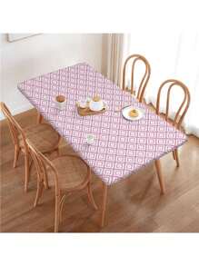 1 pieza Mantel impermeable rectangular de poliéster con funda elástica ajustable, se adapta a mesas plegables de 4/6/8 pies, protector de mesa lavable para picnic, camping, exterior