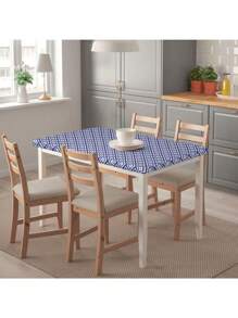 1 pieza Mantel impermeable rectangular de poliéster con funda elástica ajustable, se adapta a mesas plegables de 4/6/8 pies, protector de mesa lavable para picnic, camping, exterior