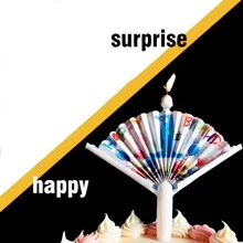 1個可重複使用的扇形生日蠟燭，驚喜小丑生日蠟燭，兒童生日蛋糕蠟燭，魔幻派對蠟燭 - 白色 - 查看 8