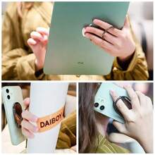 Foldable And Retractable Finger Ring Buckle Stand Compatible With IPhone, Android Phone, Gift For Birthday, Family, Friends Finger Ring Holder, Phone Grip, Phone Accessories - Silver - View 3