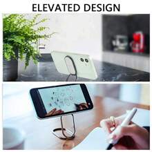 Foldable And Retractable Finger Ring Buckle Stand Compatible With IPhone, Android Phone, Gift For Birthday, Family, Friends Finger Ring Holder, Phone Grip, Phone Accessories - Silver - View 2