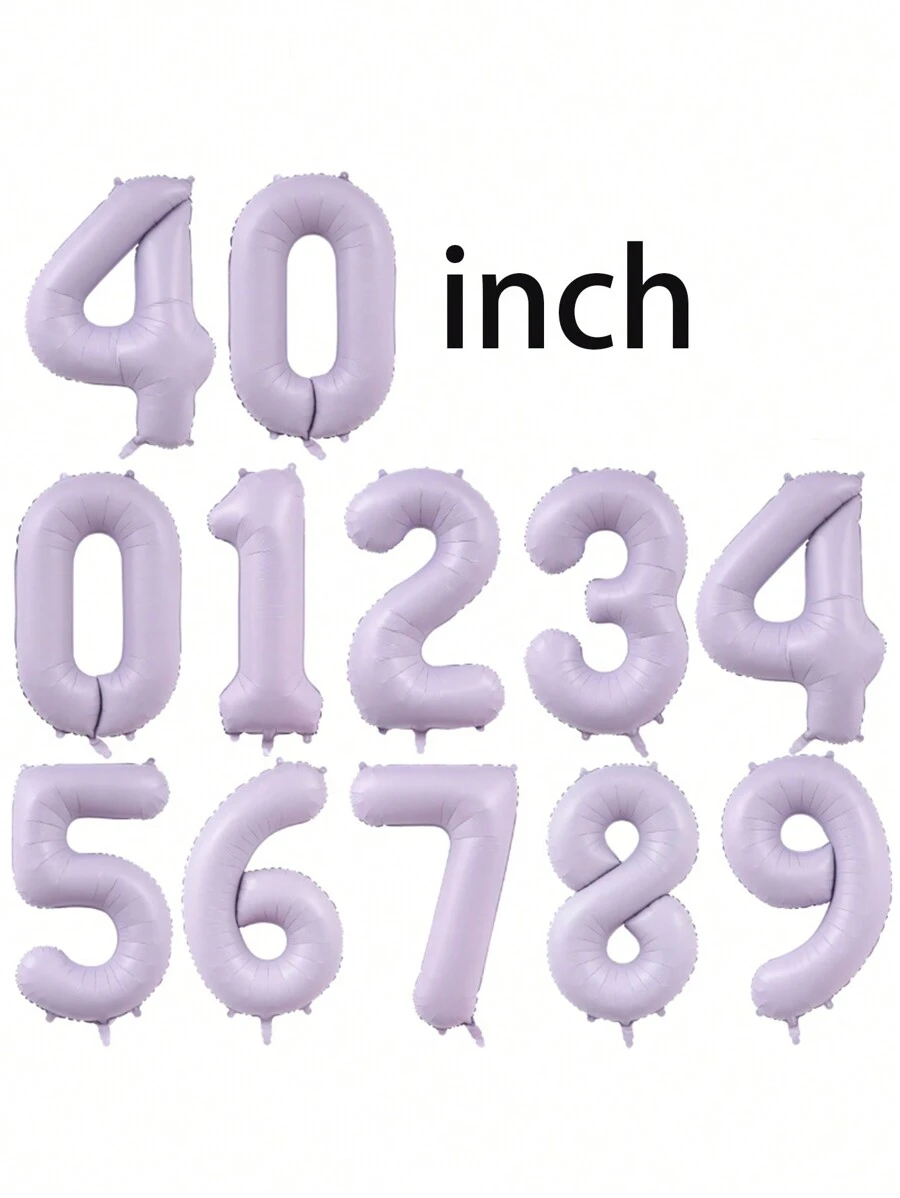 40 Inch Helium Foil Number Balloons For Birthday Party, Christmas Decoration - Purple - View 1