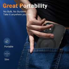 Funda compatible con Apple con protector de pantalla, funda de teléfono magnética y translúcida para mujeres y hombres [compatible con Magsafe], delgada, antihuellas, resistente a golpes y con protector de pantalla - Negro