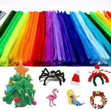 50/100/200/300 piezas Limpiapipas DIY, tallos de chenilla multicolor, 6mm X 30cm, tallos de chenilla, limpiapipas multicolor para manualidades, tallos de chenilla encriptados, limpiapipas para manualidades, suministros para manualidades con palitos peludos, suministros de tallos de chenilla para artesanía y decoración