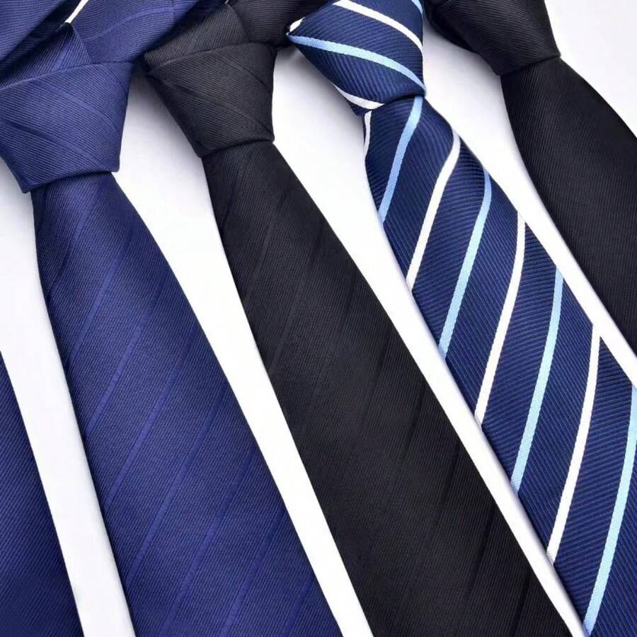 Men's Business Tie 8cm Hand Tie Professional Formal Interview Striped Tie For Men - Multicolor - View 1
