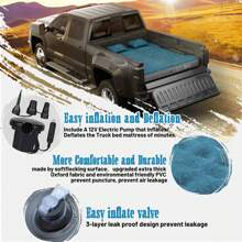 Inflatable Truck Bed Air Mattress  Pickup Camping Air Mattress For 5.5'-5.8' Full Size Short Truck Bed, Blow Up Pick Up Truck Tent Air Bed For Outdoor Travel Camping With Pump And Carry Bag - Blue - View 3