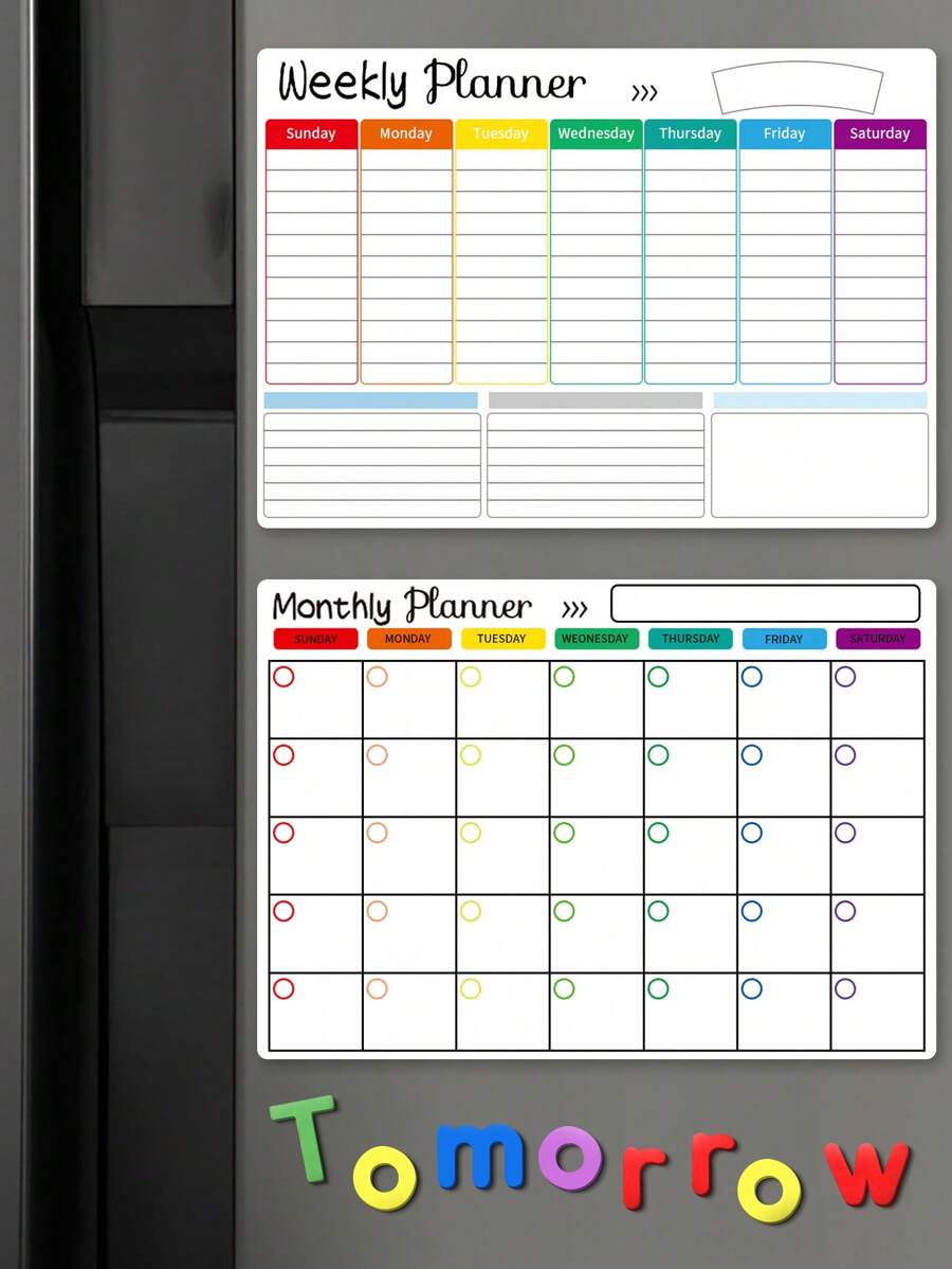 1pc Calendar Monthly Planner Dry Erase Whiteboard With Soft