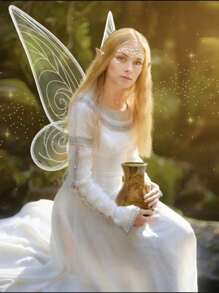 1 Set Butterfly Angel Wings For Party Role Play, Stage Performance Fairy Wings, Multi-Color Available Halloween - White - View 15