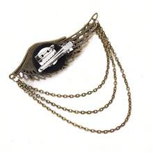 Kẹp tóc tua rua hình cánh kiểu Gothic, ghim cài áo hình bánh răng, phụ kiện phong cách Punk 2 trong 1. - A - Xem 8