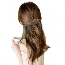 Kẹp tóc tua rua hình cánh kiểu Gothic, ghim cài áo hình bánh răng, phụ kiện phong cách Punk 2 trong 1. - A - Xem 4