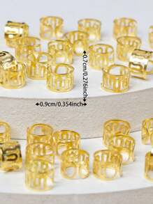 80 piezas de clips de cabello dorados para mujeres con mechones rastas - Dorado - Ver 5