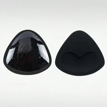 Almohadillas triangulares de silicona para el pecho, almohadillas autoadhesivas para el pecho, almohadillas de esponja gruesas invisibles, inserciones de ropa interior de bikini para traje de baño - Negro - Ver 1
