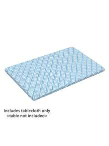 1 pieza Mantel impermeable rectangular de poliéster con funda elástica ajustable, se adapta a mesas plegables de 4/6/8 pies, protector de mesa lavable para picnic, camping, exterior
