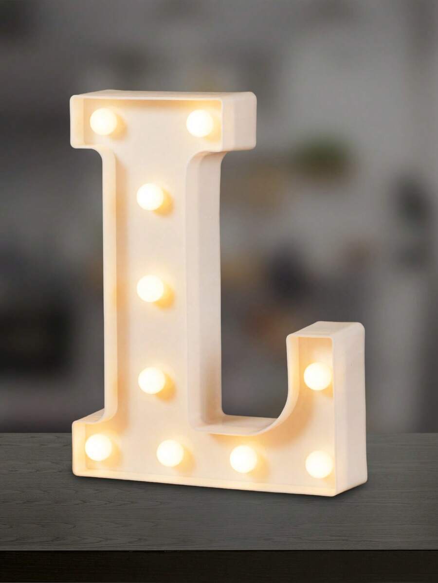Decorative Letters With Bluelander LED Lights (AA Batteries Included) - L - 查看 1