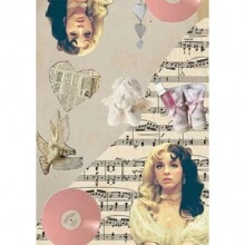 1pc  Singer Melanie Martinez Poster Self-Adhesive Art Poster Retro Canvas Painting Room Bar Cafe Vintage Decorative Frameless - Multicolor - View 39