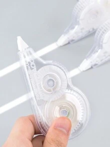 1/2pcs Transparent Minimalist Correction Tape, Large Capacity, Quiet & Smooth For School & Office Supplies, Student Use - Clear - View 4