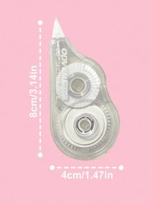 1/2pcs Transparent Minimalist Correction Tape, Large Capacity, Quiet & Smooth For School & Office Supplies, Student Use - Clear - View 2