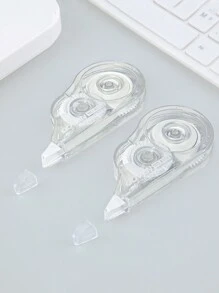 1/2pcs Transparent Minimalist Correction Tape, Large Capacity, Quiet & Smooth For School & Office Supplies, Student Use - Clear - View 5