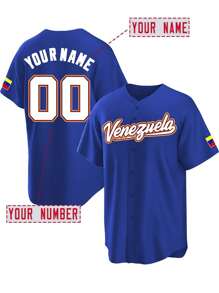 Camisa de béisbol de cuello en V azul personalizada con bordado del nombre y el número del novio, manga corta con botones, para fiestas, entrenamiento, deportes. Tallas S-XXL. Estilo elegante, de moda, bohemio, sencillo, acogedor, disfraz fácil, moda modesta, minimalista, único. Regalo ideal para novio, amigos, familia, niños para cumpleaños, Navidad, invierno/otoño, vacaciones/vacaciones, escuela/competición, deportes/escalada