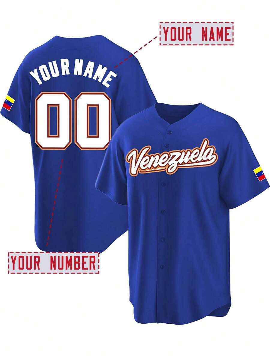 Camisa de béisbol de cuello en V azul personalizada con bordado del nombre y el número del novio, manga corta con botones, para fiestas, entrenamiento, deportes. Tallas S-XXL. Estilo elegante, de moda, bohemio, sencillo, acogedor, disfraz fácil, moda modesta, minimalista, único. Regalo ideal para novio, amigos, familia, niños para cumpleaños, Navidad, invierno/otoño, vacaciones/vacaciones, escuela/competición, deportes/escalada