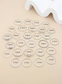 15pcs Asymmetrical Mushroom & Elephant Shaped Gemstone Rings Set - Silver - View 4