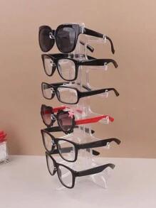 1 pieza Soporte de exhibición de 6 capas para 6 pares de gafas de sol transparentes, organizador para regreso a clases - transparente - Ver 3