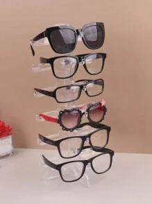 1 pieza Soporte de exhibición de 6 capas para 6 pares de gafas de sol transparentes, organizador para regreso a clases - transparente - Ver 2
