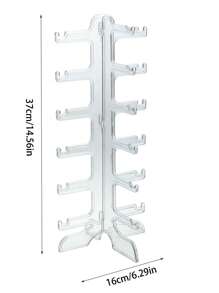 1 pieza Soporte de exhibición de 6 capas para 6 pares de gafas de sol transparentes, organizador para regreso a clases - transparente - Ver 7