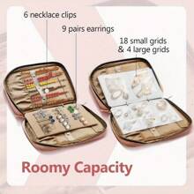 Jewelry Storage Bag, Portable Jewelry Storage Bag, Leather Waterproof Travel Necklace Storage Bag, Earrings, Rings, Bracelets, Women Carry Small Storage Bag - Pink - View 9