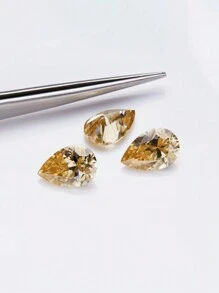 1pc Gorgeous Asymmetrical Mozambique Champagne Color Pear-Shaped VVS Loose Diamond Suitable For Customized Jewelry, Rings, Earrings - Champagne - View 4