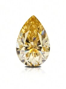 1pc Gorgeous Asymmetrical Mozambique Champagne Color Pear-Shaped VVS Loose Diamond Suitable For Customized Jewelry, Rings, Earrings - Champagne - View 2